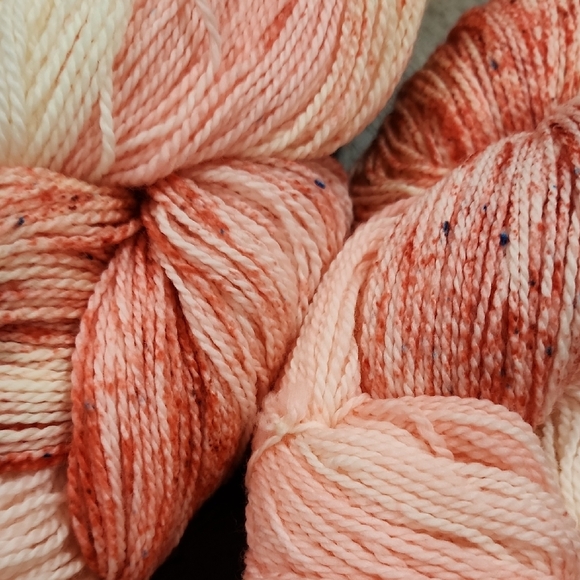 Hand-Dyed Pink and Cream Yarn - Picture 3 of 6